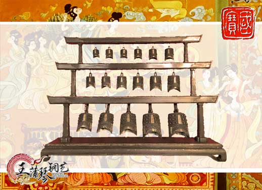 山東客戶定制17件古編鐘，迎賓編鐘古樂