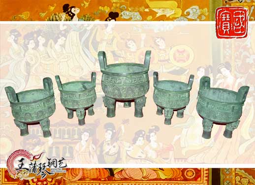 銅鼎，銅五鼎，中國(guó)鼎，佛像用鼎